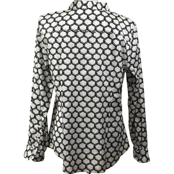 Talbots button front top, office, traditional, classic, bold, preppy, minimalist - Picture 3 of 8